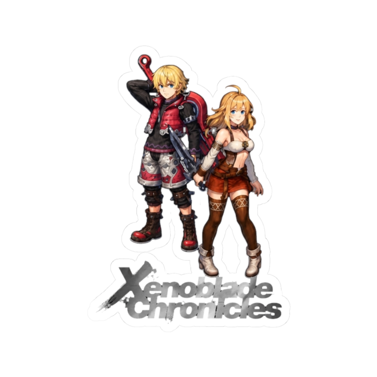 Shulk & Fiora / Xenoblade Chronicles / Fanart Sticker - alternate angle 3, merchandise