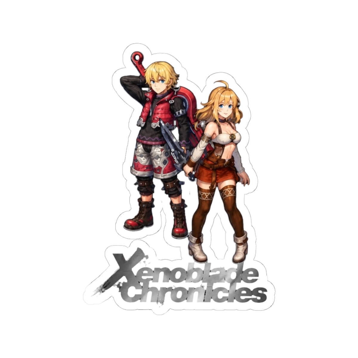 Shulk & Fiora / Xenoblade Chronicles / Fanart Sticker - alternate angle 1, merchandise